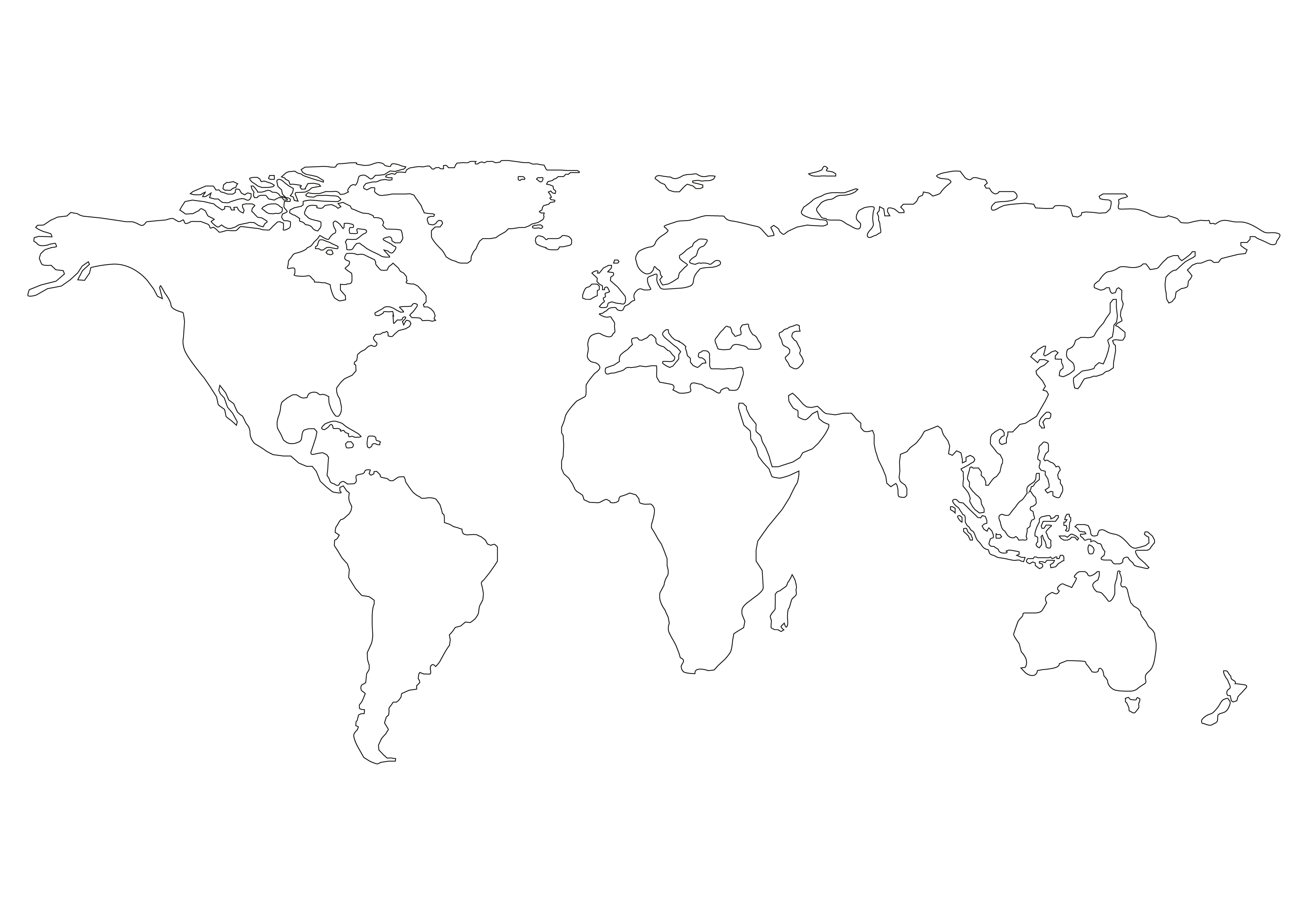 Hand-drawn world map showing the cities Ronny has lived in and visited
